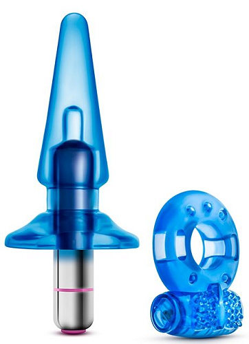 Голубой вибронабор из 3 предметов Blush Novelties Get Off BL-50162