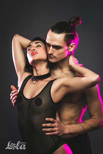 Чёрно-красный ошейник Lola toys Cabaret 1088-01lola