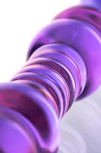 Двусторонний стеклянный фаллос-ёлочка фиолетового цвета Sexus 912072