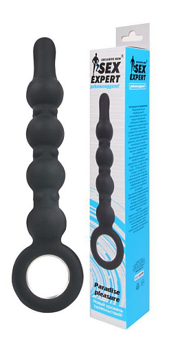 Чёрный анальный стимулятор с колечком-ограничителем Bior toys SEM-55087 (17 см)