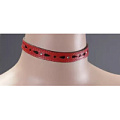 Красный декоративный ошейник со стразами Подиум Р228А