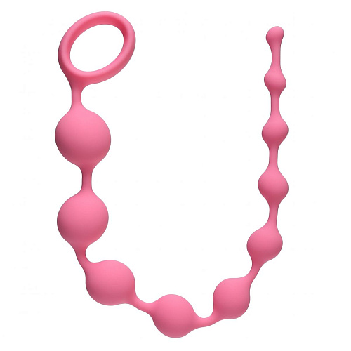 Розовая анальная цепочка Lola toys Long Pleasure Chain 4103-01Lola (35 см)