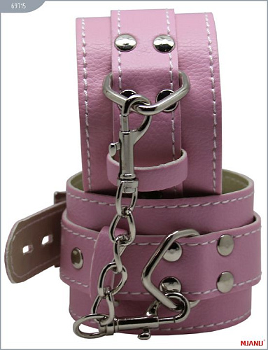 Розовые кожаные наручи с фиксацией X-Market Ltd 69715