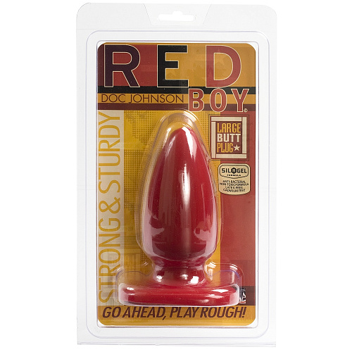 Красная анальная пробка Doc Johnson Red Boy Large 5 Butt Plug 0901-04-CD (13,2 см)