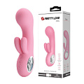 Нежно-розовый вибратор с клиторальным отростком Baile Chris BI-014507-1 (15,4 см)