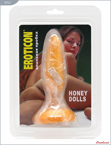 Золотистая анальная пробка Eroticon 30142 (16 см)