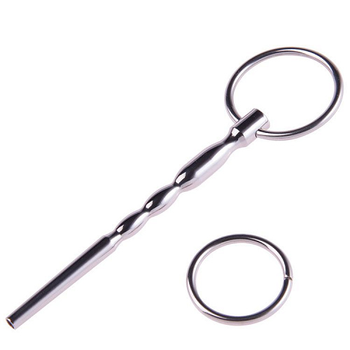 Металлический уретральный стимулятор с колечком Bior toys NTU-80378