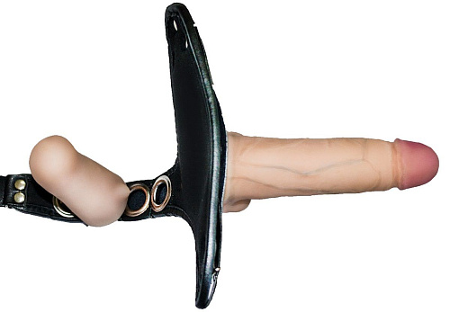 Чёрный страпон премиум класс с 3 насадками LOVETOY (А-Полимер) (S) WOMAN MEDIUM 324803