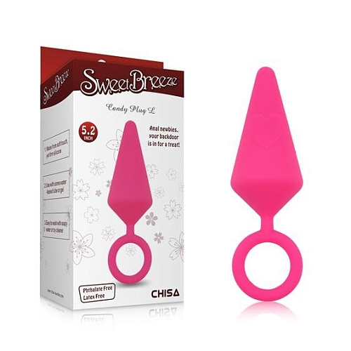 Розовая анальная пробка с кольцом Chisa Candy Plug L CN-101495465 (13,2 см)