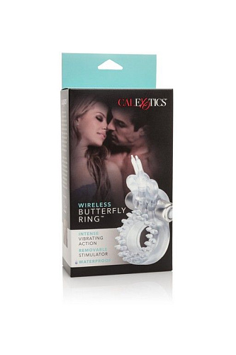 Прозрачное эрекционное кольцо с вибрацией California Exotic Novelties Wireless Butterfly Ring SE-1830-00-3