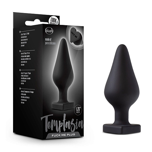 Чёрная анальная пробка с основанием-сердечком Blush Novelties Fuck Me Butt Plug BL-95725 (7,5 см)