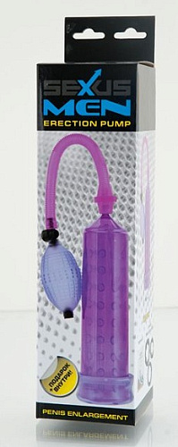 Фиолетовая вакуумная помпа с силиконовой вставкой Sexus Men 709003-4