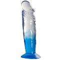 Нежно-голубой фаллоимитатор с прозрачным стволом без мошонки Dream Toys 21195 (17,8 см)