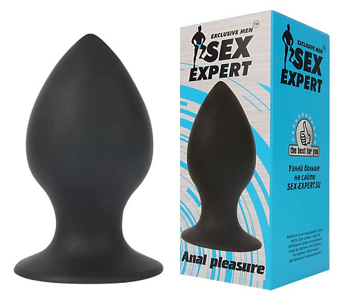 Чёрная анальная втулка Bior toys Sex Expert SEM-55036 (8 см)