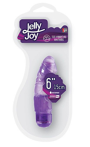 Фиолетовый вибромассажёр Dream Toys JELLY JOY 6INCH 10 RHYTHMS 20841 (15 см)