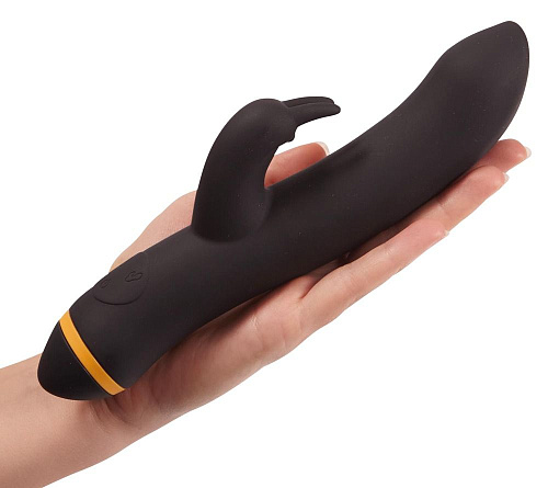 Чёрный вибратор с клиторальным отростком Pornhub Turbo Rabbit 94589 (22,2 см)