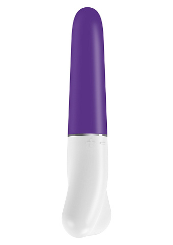Фиолетово-белый вибратор с загруглённым кончиком OVO D1 WHITE/PURPLE (16 см)