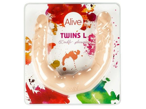 Двухсторонний фаллоимитатор телесного цвета Adrien Lastic Twins Size L 20537 (40 см)