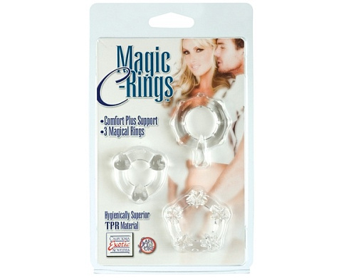 3 прозрачных эрекционных колечка California Exotic Novelties MAGIC C-RINGS SE-1429-25-2