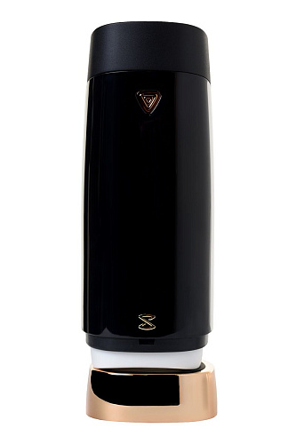 Чёрно-золотой мастурбатор с вибрацией Sirens Ares S-2