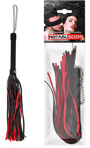 Чёрно-красная многохвостая плеть-флоггер Bior toys NTB-80646 (41 см)