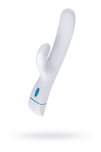 Бело-синий водонепроницаемый вибратор со стимуляцией клитора Erotist Erotist Life 540206 (22 см)