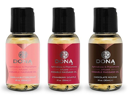 Подарочный набор массажных масел System JO DONA Let me kiss you JO40601