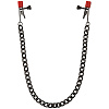 Красные зажимы для сосков с чёрной цепочкой Doc Johnson Kink Nipple Clips with Heavy Chain and Silicone Tips 2404-05-BX