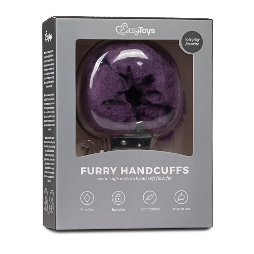 Наручники с фиолетовым мехом EDC Wholesale Furry Handcuffs ET258PUR