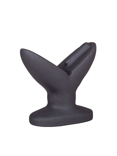 Анально-вагинальный плаг в чёрном цвете LOVETOY (А-Полимер) A Blooming tulip 429703 (11 см)