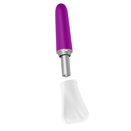 Лилово-белый вибратор с загруглённым кончиком OVO D1 WHITE/VIOLET
