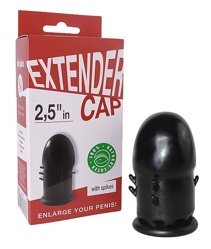 Чёрный латексный удлинитель пениса с шипиками Sitabella 2.5 in 3231