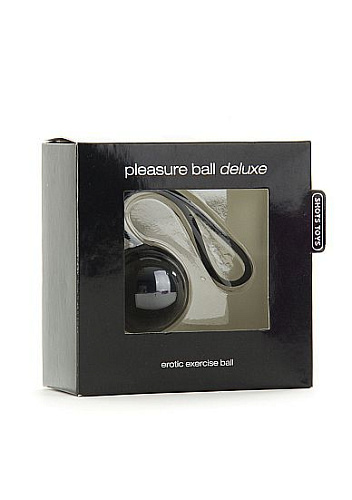 Чёрный вагинальный шарик Shots Media BV Pleasure Ball Deluxe SHT100DBLK