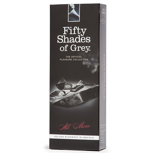 Чёрно-серая повязка на глаза Fifty Shades of Grey Satin Deluxe Blindfold FS-40178