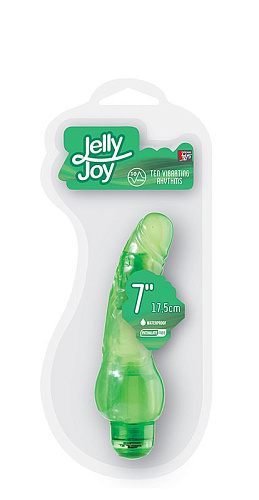 Зелёный гелевый вибратор Dream Toys JELLY JOY 7INCH 10 RHYTHMS GREEN 20848 (17,5 см)