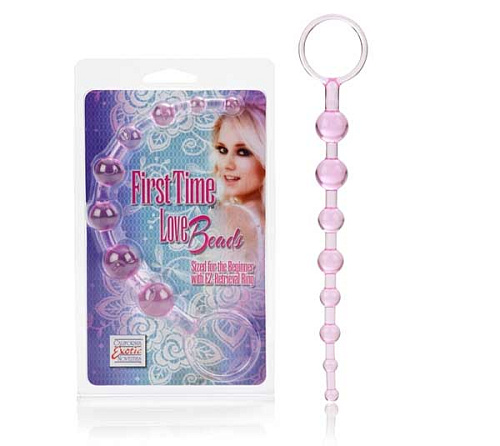 Розовая анальная цепочка California Exotic Novelties First Time Love Beads SE-0004-31-2