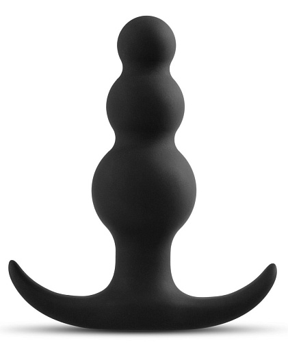 Чёрная фигурная анальная ёлочка Blush Novelties Beaded Plug BL-18515 (7,6 см)