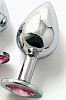Анальная пробка с розовым кристаллом Anal Jewelry Plug BUTT PLUG Large SL-02 (9,5 см)