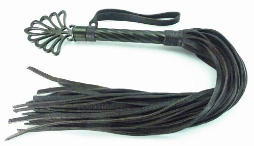 Длинная плеть с рукоятью цвета шоколада БДСМ арсенал 54025 (66 см)