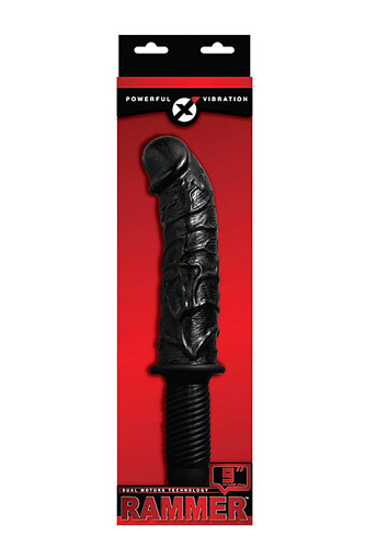 Чёрный вибратор-реалистик с рукоятью NMC RAMMER 111873