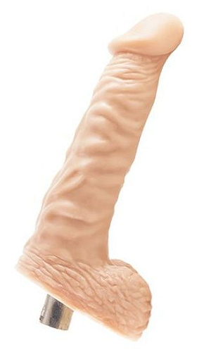 Телесная сменная насадка с фиксацией изгиба для секс-машины LoveMachines Machine Gun 0917 (17,5 см)