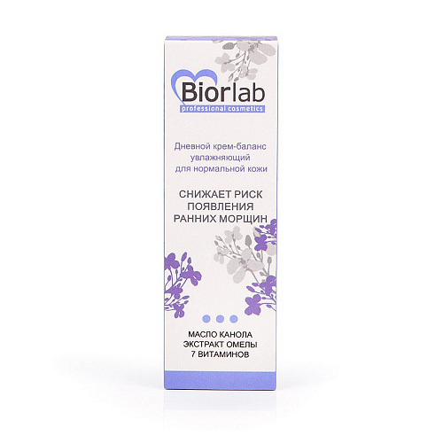 Дневной увлажняющий крем-баланс Биоритм Biorlab для нормальной кожи LB-25002