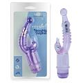 Фиолетовый вибратор с клиторальным стимулятором Howells Crystal Naughty Dolphin 83055-purple