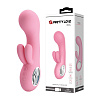 Нежно-розовый вибратор с клиторальным отростком Baile Chris BI-014507-1 (15,4 см)