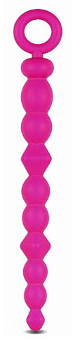 Розовая анальная цепочка-ёлочка Blush Novelties SILICONE BEADS BL-23940 (24,6 см)