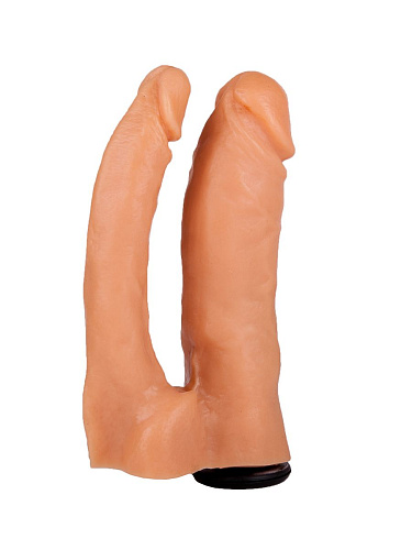 Двойная насадка телесного цвета для страпона Harness LOVETOY (А-Полимер) 201900 (15 см)