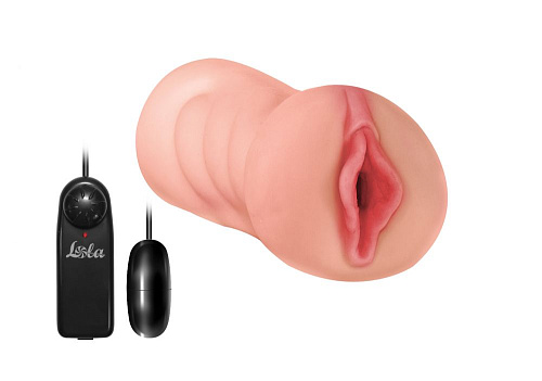 Двусторонний мастурбатор с вибропулей телесного цвета Lola toys Satisfaction Lucky charm 2101-06lola