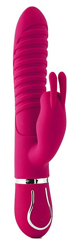 Ярко-розовый вибратор со стимулятором клитора Dream Toys 10-SPEED MAGIC BUNNY 21477 (22 см)