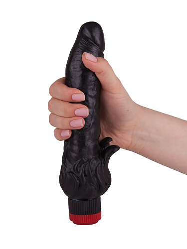 Чёрный вибратор с клиторальными лепестками LOVETOY (А-Полимер) 410200 (18,5 см)