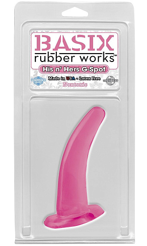 Розовая изогнутая анальная пробка Pipedream His and Hers G-Spot PD4261-11 (12,4 см)